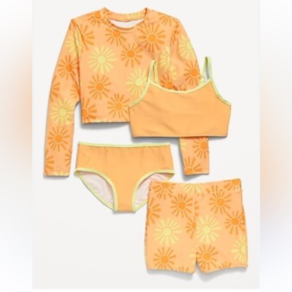 Old Navy sunshine yellow four piece swim set size medium